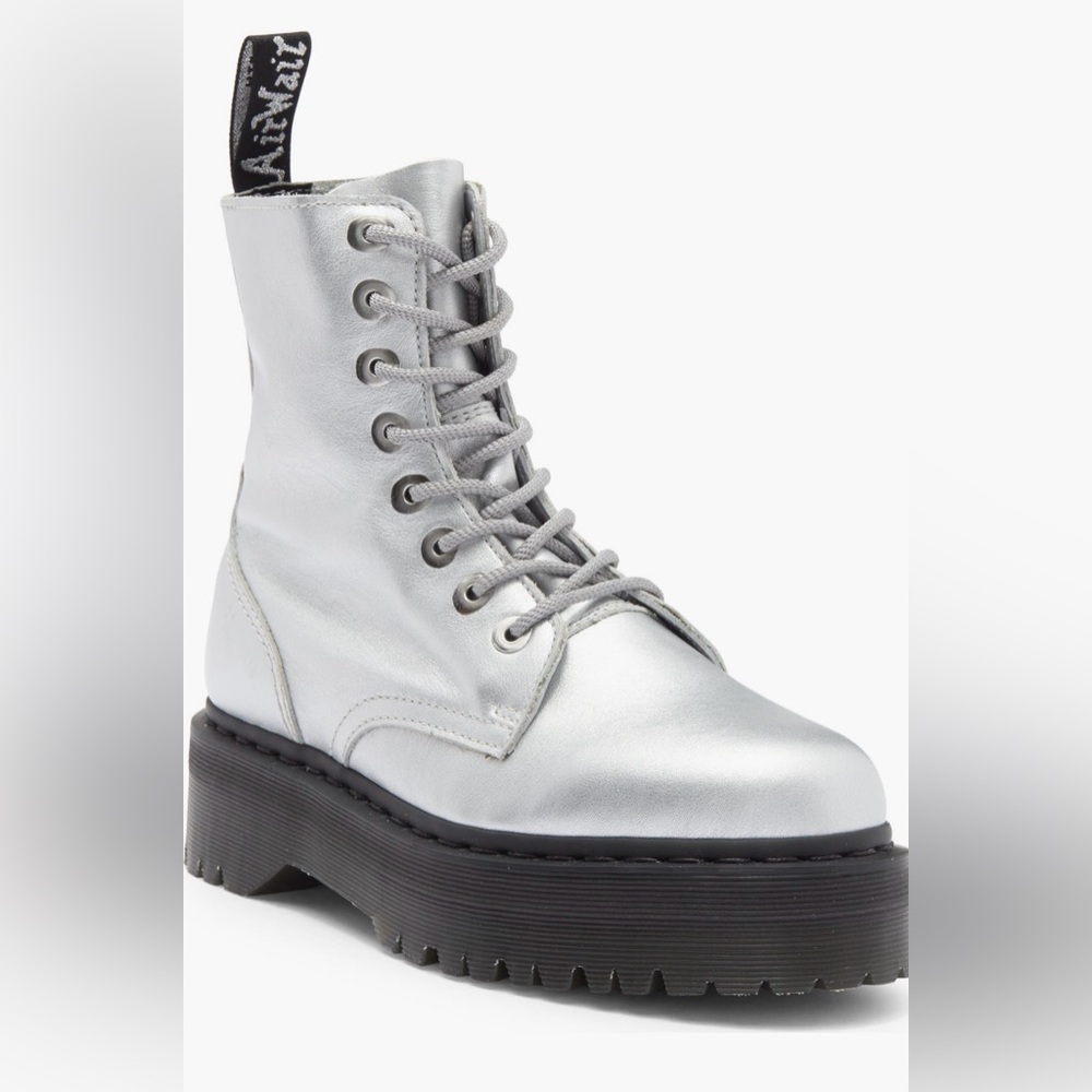 Dr Martens Jadon Platform Boots Silver sz6
